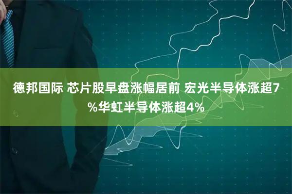 德邦国际 芯片股早盘涨幅居前 宏光半导体涨超7%华虹半导体涨超4%